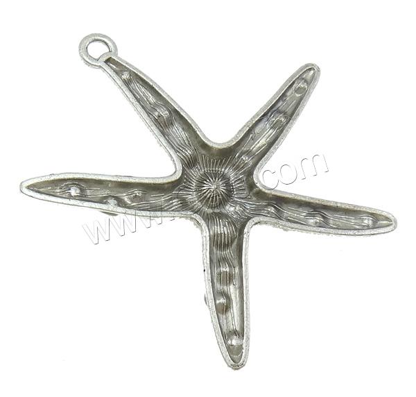 Zinc Alloy Animal Pendants, Starfish, antique silver color plated, Customized & with rhinestone, more colors for choice, nickel, lead & cadmium free, 55x59x7mm, Hole:Approx 4mm, Sold By PC