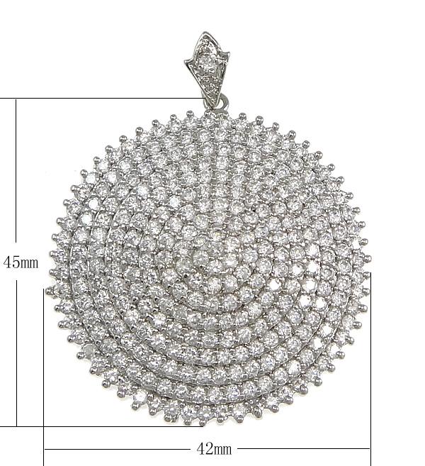 Cubic Zirconia Micro Pave Brass Pendant, Flower, plated, micro pave cubic zirconia, more colors for choice, 42x45x3.5mm, Hole:Approx 4.5x8mm, Sold By PC