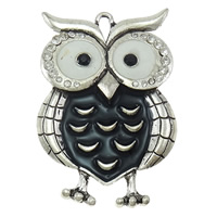Zinc Alloy Animal Pendants, Owl, plated, Customized & enamel & with rhinestone nickel, lead & cadmium free Approx 