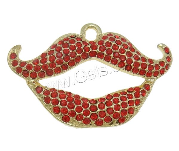 Zinc Alloy Lip Pendant, plated, Customized & with rhinestone, more colors for choice, nickel, lead & cadmium free, 55x37x6mm, Hole:Approx 4x5mm, Sold By PC