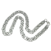 Halskette, 316 L Edelstahl, verschiedene Größen vorhanden & Mariner-Kette, originale Farbe, Länge:ca. 21 ZollInch, 50SträngeStrang/Menge, verkauft von Menge