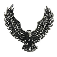 Stainless Steel Animal Pendants, Eagle, blacken, original color Approx 