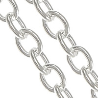 Стерлингового серебра ювелирные изделия цепь, Серебро 925 пробы, плакированный, Овальный цепь, Много цветов для выбора, продается G