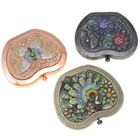 Zinc Alloy Cosmetic Mirror, with Glass, Apple, plated, enamel & with rhinestone, mixed colors, nickel, lead & cadmium free 