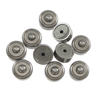 Stainless Steel Ear Nut Component, Flat Round, original color Approx 0.6mm 