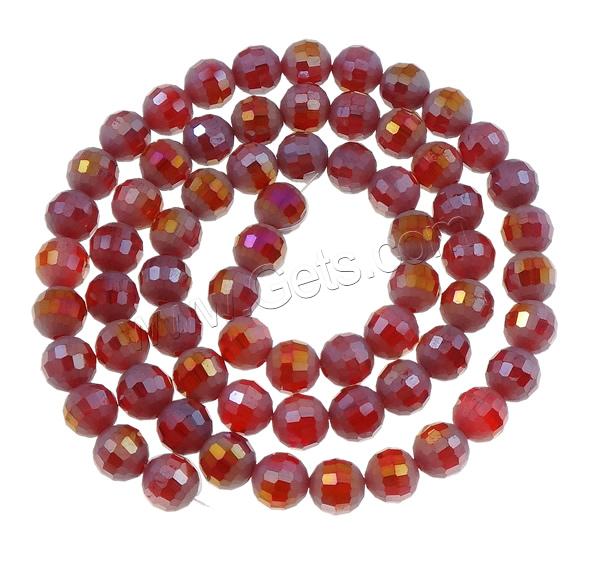 Round Crystal Beads, AB color plated, different size for choice & faceted & frosted, more colors for choice, Hole:Approx 1mm, Length:Approx 27.5 Inch, Sold By Strand