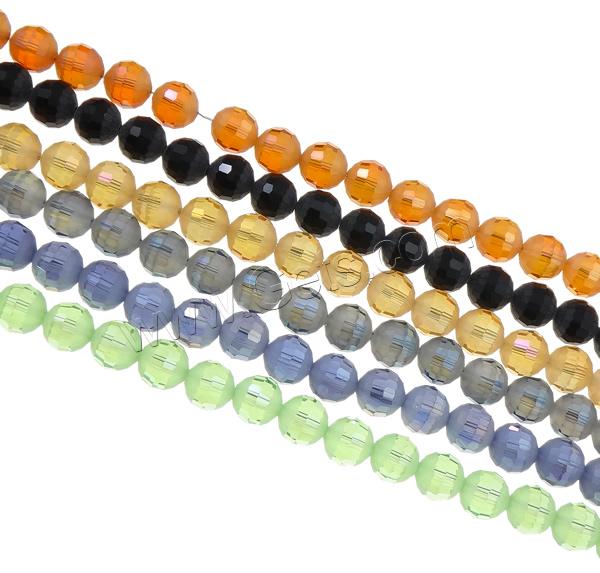 Perles de cristal rondes , Placage de couleur AB, normes différentes pour le choix & facettes & givré, plus de couleurs à choisir, Trou:Environ 1mm, Longueur:Environ 27.5 pouce, Vendu par brin
