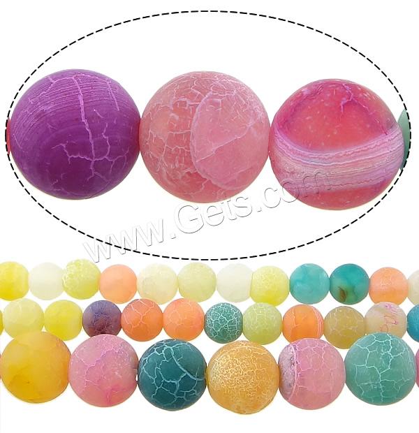 Natural Effloresce Agate Beads, Round, different size for choice & Customized, mixed colors, Hole:Approx 1-1.5mm, Length:Approx 14 Inch, Sold By Strand