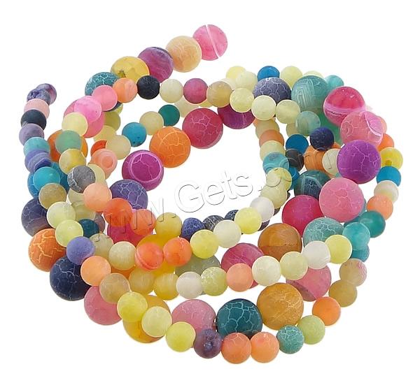 Natural Effloresce Agate Beads, Round, different size for choice & Customized, mixed colors, Hole:Approx 1-1.5mm, Length:Approx 14 Inch, Sold By Strand