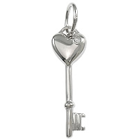 Sterling Silver Key Pendants, 925 Sterling Silver, plated Approx 6mm 