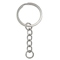 Edelstahl Schlüssel Verschluss, 304 Edelstahl, Kreisring, plattiert, keine, 25x54mm, ca. 2000PCs/Menge, verkauft von Menge