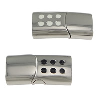 Rechteck Edelstahl Magnetverschluss, Emaille, keine, 29x14x8mm, Bohrung:ca. 12x6.5mm, verkauft von PC