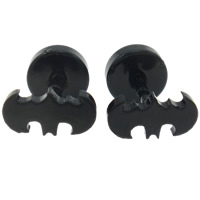 Bijoux de piercing d'oreille en acier inoxydable, hache, ionique noire Vendu par paire