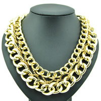 Fashion Statement Necklace, Iron, gold color plated, twist oval chain, nickel, lead & cadmium free, 2-25mm Approx 17-19 Inch 