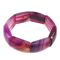 Браслеты из кружевного агата, кружевной агат, Прямоугольная форма, пурпурный длина:Приблизительно 9 дюймовый, продается Strand
