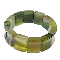 Lace Agate Bracelets, Rectangle, apple green Approx 8 Inch 