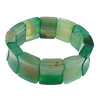 Lace Agate Bracelets, Rectangle, green Approx 8 Inch 