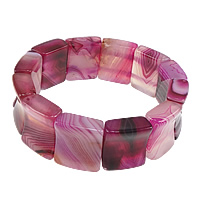Lace Agate Bracelets, Rectangle, fuchsia Approx 8 Inch 