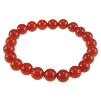 Red Agate Bracelets, Round, 8mm Approx 6 Inch 