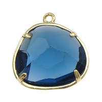 Glass Brass Pendants, with Glass, plated, faceted Approx 1mm 