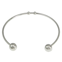 Stainless Steel Cuff Bangle, original color, 2mm, Inner Approx Approx 6.5 Inch 