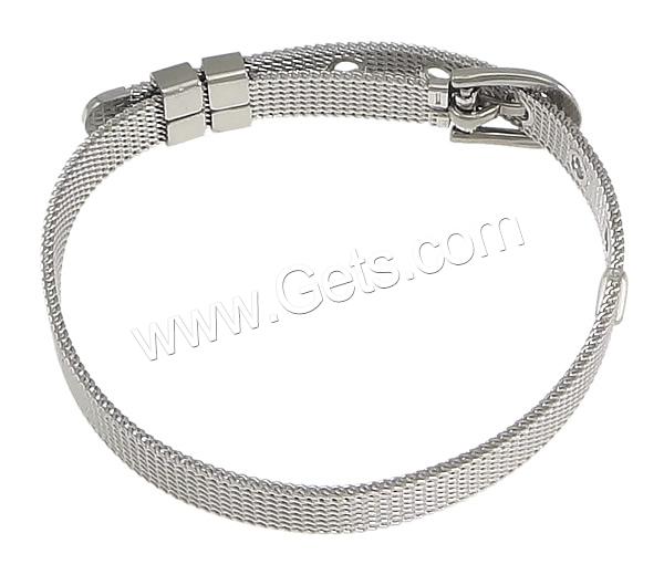 Stainless Steel Mesh Belt Buckle Bracelet, different size for choice, original color, Hole:Approx 7x3mm, Length:Approx 8 Inch, Sold By Strand
