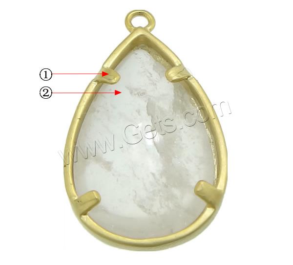 Glass Brass Pendants, with Glass, Teardrop, plated, more colors for choice, 13.5x22x5mm, Hole:Approx 1mm, Sold By PC