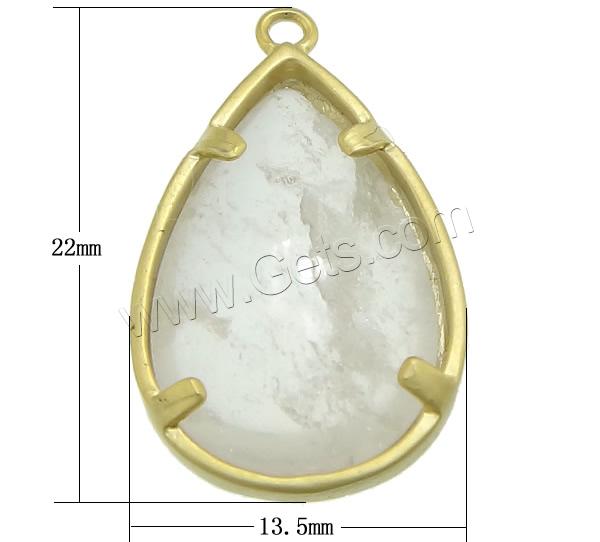 Glass Brass Pendants, with Glass, Teardrop, plated, more colors for choice, 13.5x22x5mm, Hole:Approx 1mm, Sold By PC