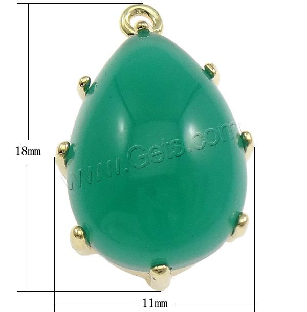 Glass Brass Pendants, with Glass, Teardrop, plated, more colors for choice, 11x18x6.5mm, Hole:Approx 1mm, Sold By PC