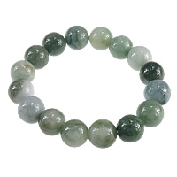 Jadeite Bracelet, Round, Grade A, 13mm 