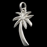 Sterling Silver Flower Pendants, 925 Sterling Silver, Tree, plated Approx 2.5mm 