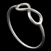 Sterling Silver Finger Ring, 925 Sterling Silver, Infinity, plated 5mm, US Ring 
