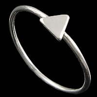Sterling Silver Finger Ring, 925 Sterling Silver, Triangle, plated 4mm, US Ring .5 