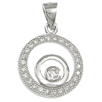 Cubic Zirconia Micro Pave Sterling Silver Pendant, 925 Sterling Silver, plated, Customized & micro pave cubic zirconia Approx 