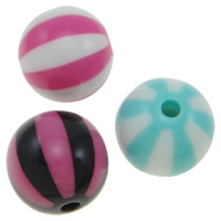 Acrylic Stripe Bead, Round & solid color Approx 1.5mm 