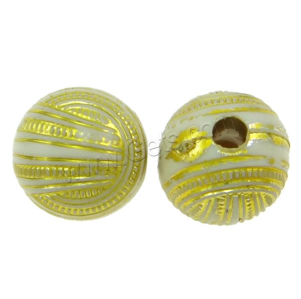 Gold Accent Acrylic Beads, Round, different size for choice, beige, Sold By Bag