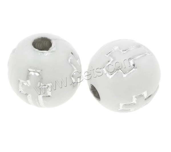 Silver Accent Acrylic Beads, Round, different size for choice & solid color, white, Sold By Bag