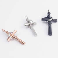 Stainless Steel Cross Pendants, 316L Stainless Steel, Wrapped Cross, plated Approx 3-5mm 