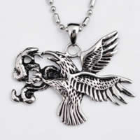 Stainless Steel Animal Pendants, 316L Stainless Steel, Eagle, with rhinestone & blacken Approx 