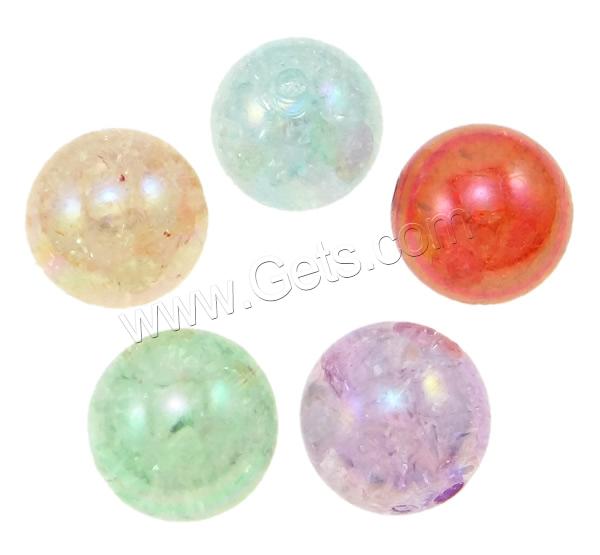Plating Acrylic Beads, Round, AB color plated, different size for choice & ice flake, more colors for choice, Hole:Approx 1.5-3mm, Sold By Bag