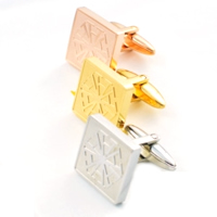 Stainless Steel Cufflink, 316L Stainless Steel, Square, plated 