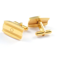 Stainless Steel Cufflink, 316L Stainless Steel, Rectangle, gold color plated 