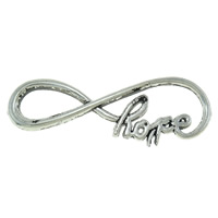 Zinc Alloy Charm Connector, Infinity, word hope, plated, 1/1 loop Approx Approx 