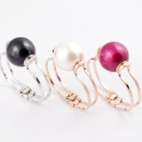 Stainless Steel Bangle, 316L Stainless Steel, with Glass Pearl, plated 30mm, Inner Approx 