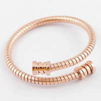 Stainless Steel Bangle, 316L Stainless Steel, rose gold color plated, 5mm, Inner Approx Approx 8 Inch 