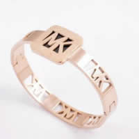 Stainless Steel Bangle, 316L Stainless Steel, with Acrylic, Square, rose gold color plated, stardust, 20mm, Inner Approx 