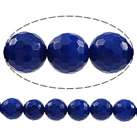 Natürlichen Lapislazuli Perlen, natürlicher Lapislazuli, rund, handgemachte facettiert, 14mm, Bohrung:ca. 1.5mm, Länge:15 ZollInch, 27PCs/Strang, verkauft von Strang