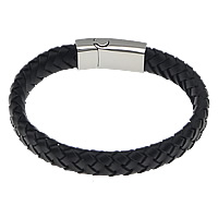 Cowhide Bracelets, 316 stainless steel clasp 12mm,32-34x13-14mm 