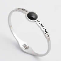 Stainless Steel Bangle, 316L Stainless Steel, with Acrylic, Flat Round, original color, 12mm, Inner Approx 