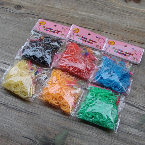 Loom Bands, Rubber, with Plastic, different packing style for choice & attachted crochet hook & with plastic S clip & for children, mixed colors, 2mm, Sold By Bag